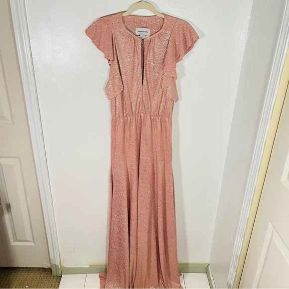 Sabina Musayev Topaz Flutter Sleeve Maxi Dress
